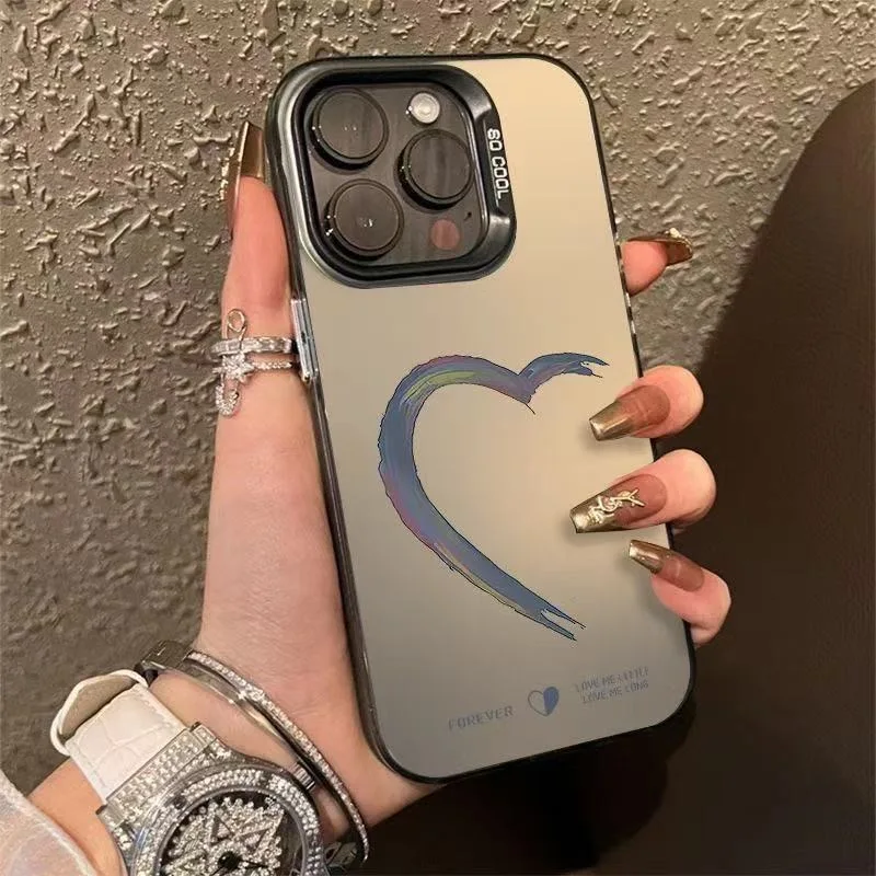 love hearts phone case for iphone 17 pro max 16 15 plus 14 13 11 camera protection shockproof silicone cover for iphone 12 shell