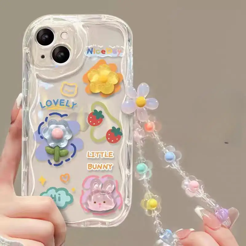 Sf1ec56a5e36741fc91a5caf4b674c3c1Z.webp 3D Cute Pink Flower Phone Chain Lanyard Case for Iphone 17 Air 16 Pro Max 11 12 13 14 15 Pro Max Plus Mini Hang Cover