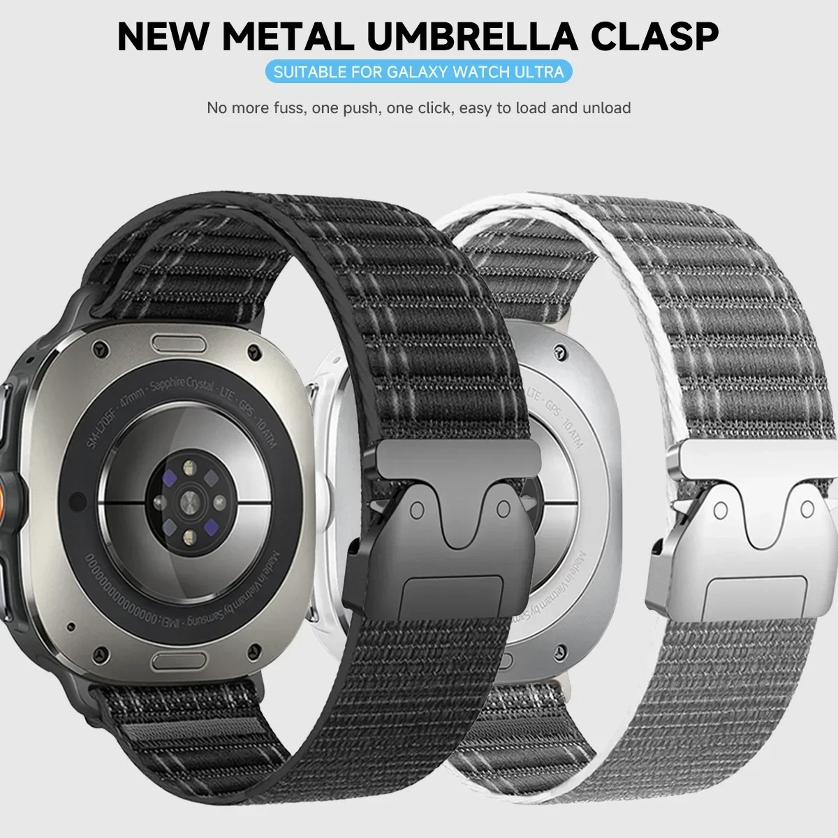 Sf217d2721d444dadb03255647bb528f3s.webp Nylon Sport Strap for Samsung Galaxy Watch Ultra 47mm Adjustable Bracelet Correas Wristband for Galaxy Watch 7 Ultra Band Correa