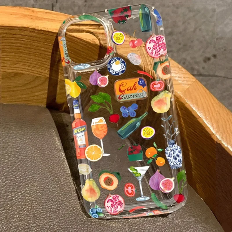 Sf2211001d8a645a3a97313f6ac390119O-2.webp Transparent Fruit Juice Flower Pattern Phone Case For iPhone 17 16 14 11 12 13 15 Pro Max 14 Plus 17 Air Shock-Absorbing Cover