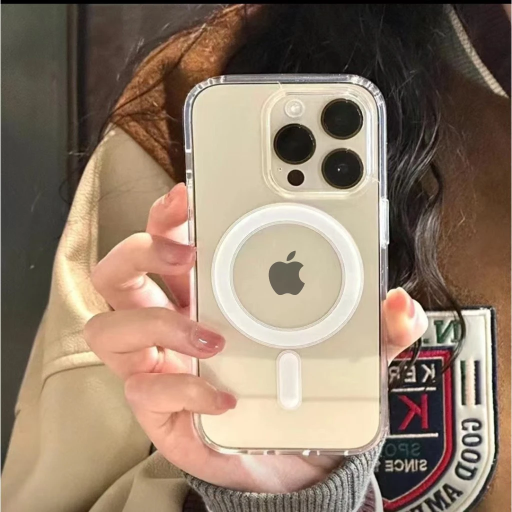 Sf3b1fd499ff94af9b36a1a2c6aca3c9fd.webp Clear Acrylic PC Phone Case For iPhone 15 14 13 12 11 Pro Max Plus Magsafe Magnetic Wireless Charge Cover