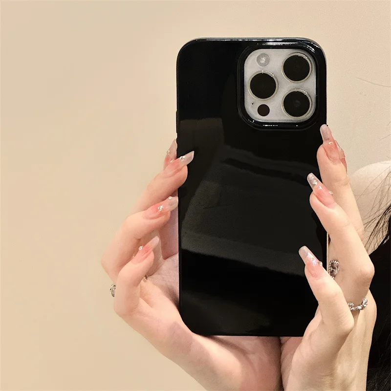 Soft Silicone Glossy Shockproof Phone Case For iPhone 16 15 14 13 12 11 Pro Max XR XS X 7 8 Plus SE Plain Bumper Back Cover