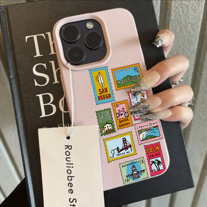 Vibrant Retro Stamp Lichee Design Phone Case For iPhone 17 16 15 14 Pro Max Plus Air 11 12 13 16 Plus XR XS 16E Shockproof Cover