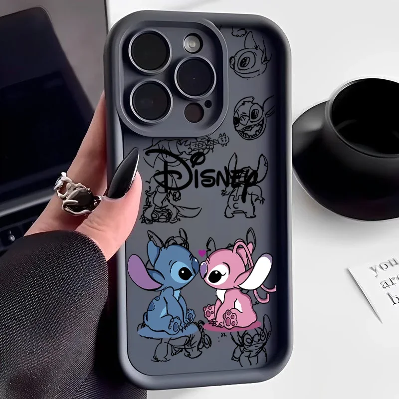 Sf4716ae423f9478d9cc037d41d59922eE.webp Cartoon Stitch Matte Phone Case For IPhone 15 Pro Max 12 11 14 X XS XR 6 6S 7 8 Plus 13 Mini SE 2020 2022 Silicone Cover