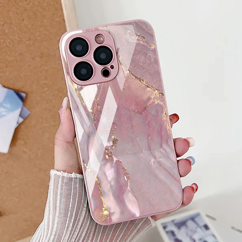 Sf4bdabd401264fed85989418d1cbf0f6T.webp Marble Pattern Phone Case For iPhone 16 Pro Max Case iPhone 15 13 11 12 17 14 Pro Max 16e XR XS 7 8 Plus SE Tempered Glass Cover