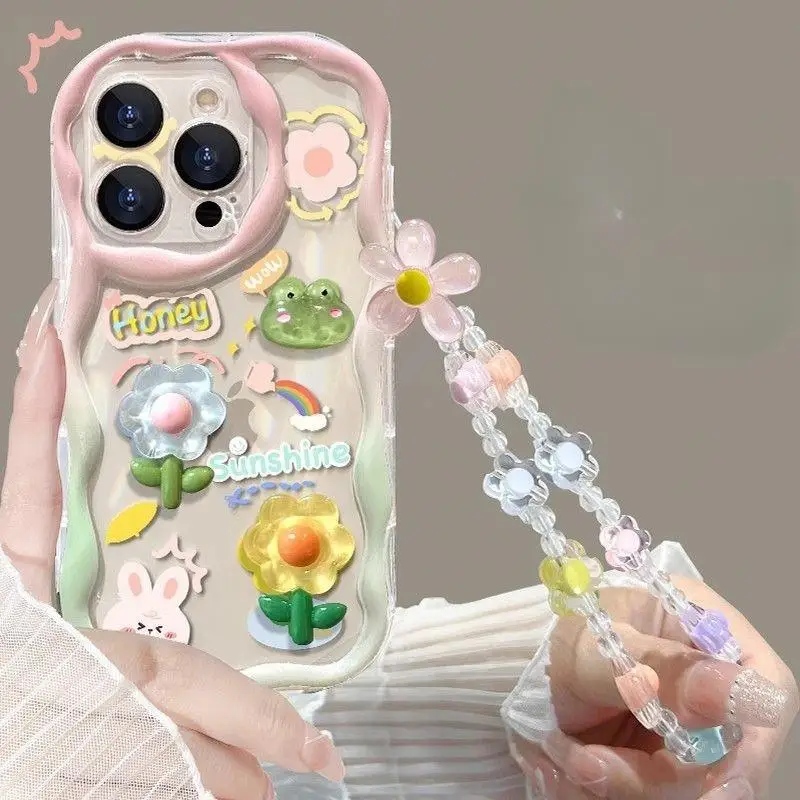 Sf621b034d21940568f99894d9daf9a56u.webp 3D Cute Pink Flower Phone Chain Lanyard Case for Iphone 17 Air 16 Pro Max 11 12 13 14 15 Pro Max Plus Mini Hang Cover