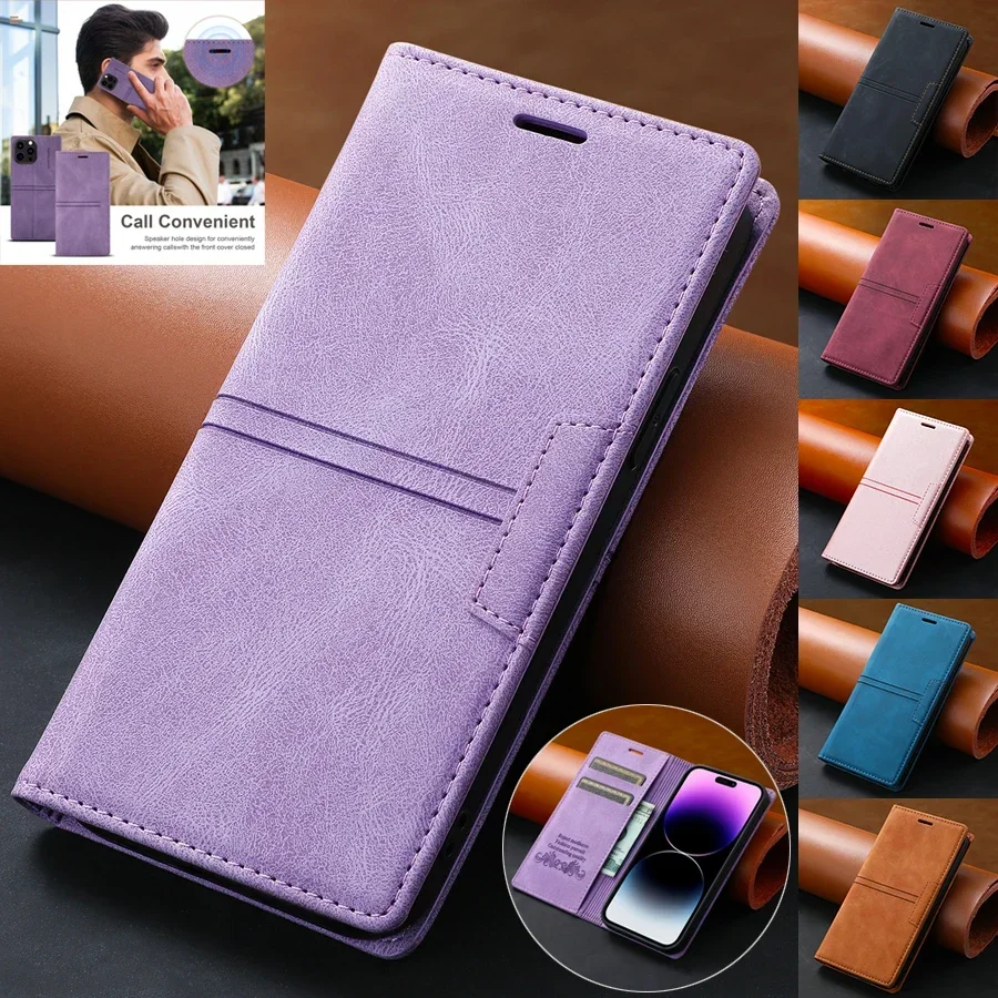Sf65d53518c8b4e0a83b5f3325ba90b6bJ.webp Wallet Skin Friendly Magnetic Flip With Card Slot Leather Case For iPhone 17 Air 16e 15 Pro Max 14 Plus 13 Mini 12 11 XR Cover