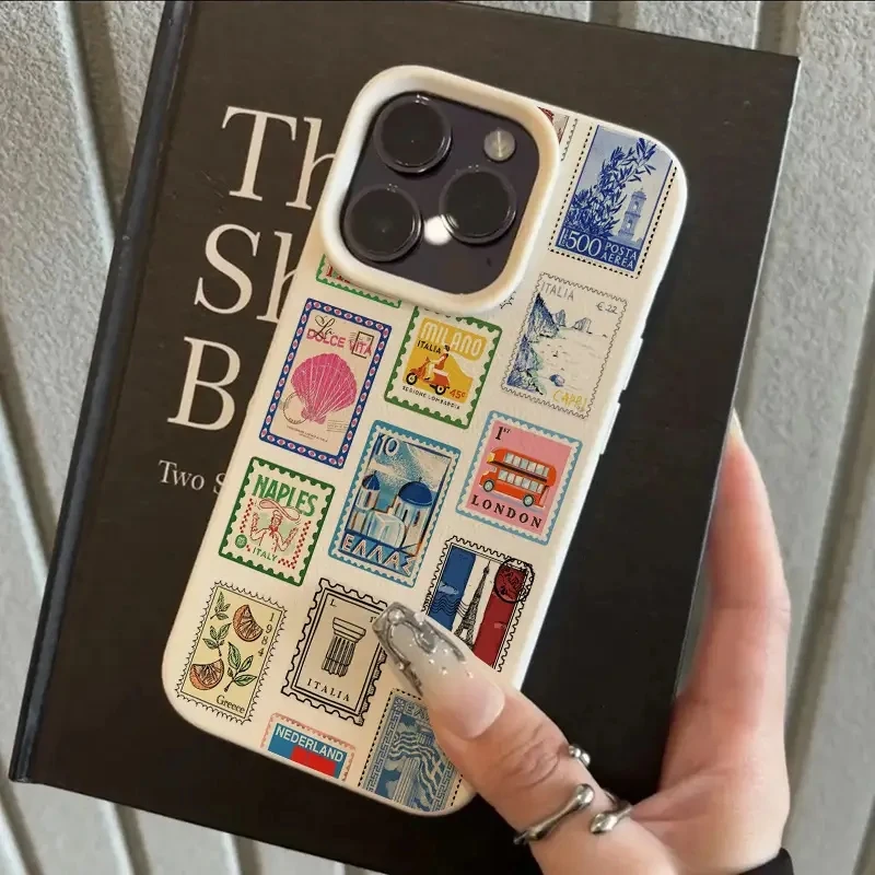 Sf697383ecf5f44fdb906ded2e876bd56a.webp Vibrant Retro Stamp Lichee Design Phone Case For iPhone 17 16 15 14 Pro Max Plus Air 11 12 13 16 Plus XR XS 16E Shockproof Cover