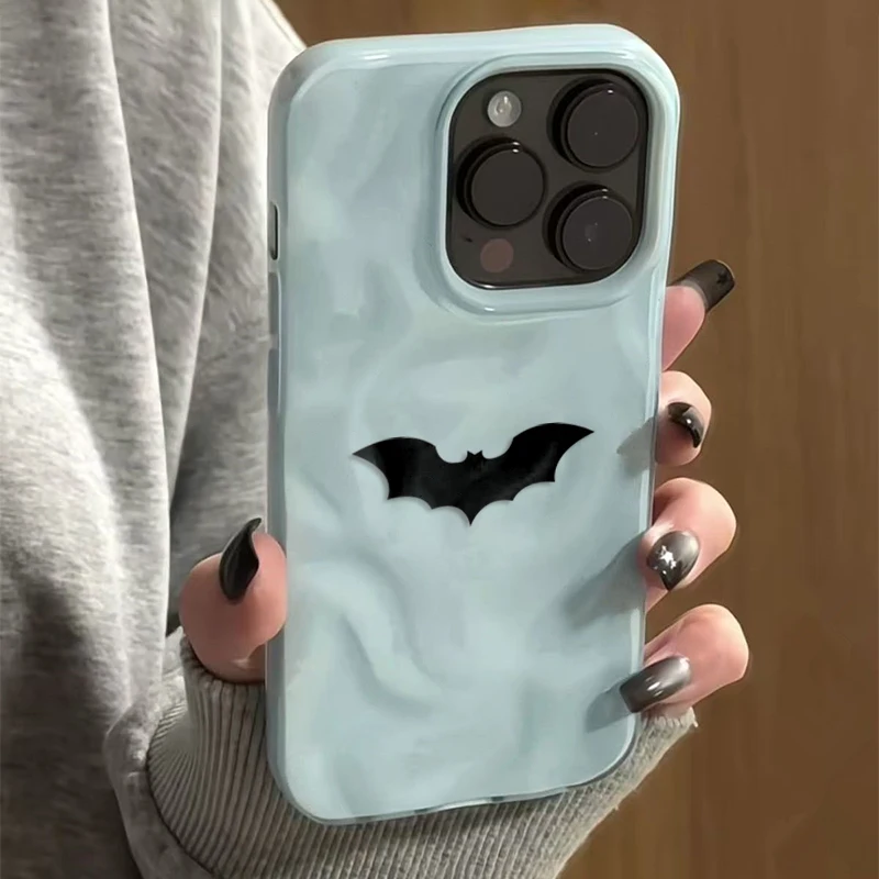 Sf6d5c296d96a45dc9c771580e46780ebS.webp Minimalist Black Bat Wave Texture Phone Case For iPhone 17 Air 11 12 13 14 15 16 Pro Max Plus Soft TPU Back Cover Halloween Gift