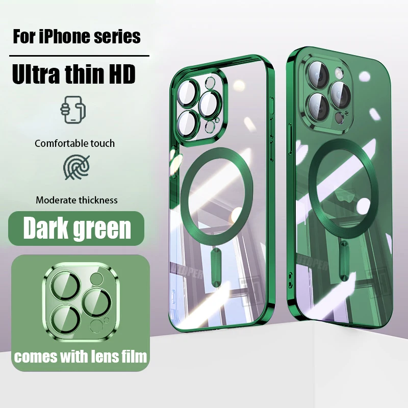 Sf713d4cdcb734b63a814603a9caef2653.webp Official New Desert Gold Phone Case for iPhone 16 15 14 13 12 11 Pro Max 16 Plus Plating Magnetic Soft TPU Clear Lens Film Cover