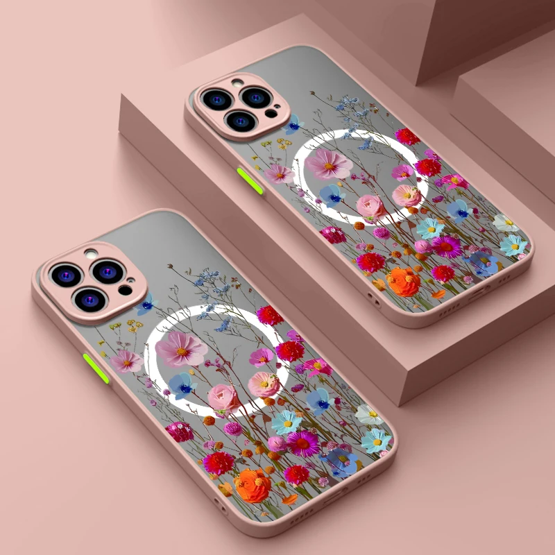 Sf7365ddf9fc94f0e8325e1a3f6402670N.webp Magnetic Colorful Flower Phone Case For iPhone 17 15 16 Pro Max 14 13 12 Pro Air 11 For Magsafe Wireless Charge Soft Edge Cover