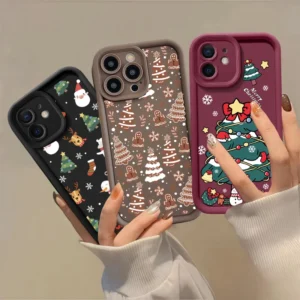 Sf7de95e634fa4d81aadc399a73092ad9e.webp Christmas Tree Graphic Phone Case For iPhone 17 14 15 16 Pro Max Air Plus 16E 12 13 Mini Silicone Shell Shockproof Luxury Cover