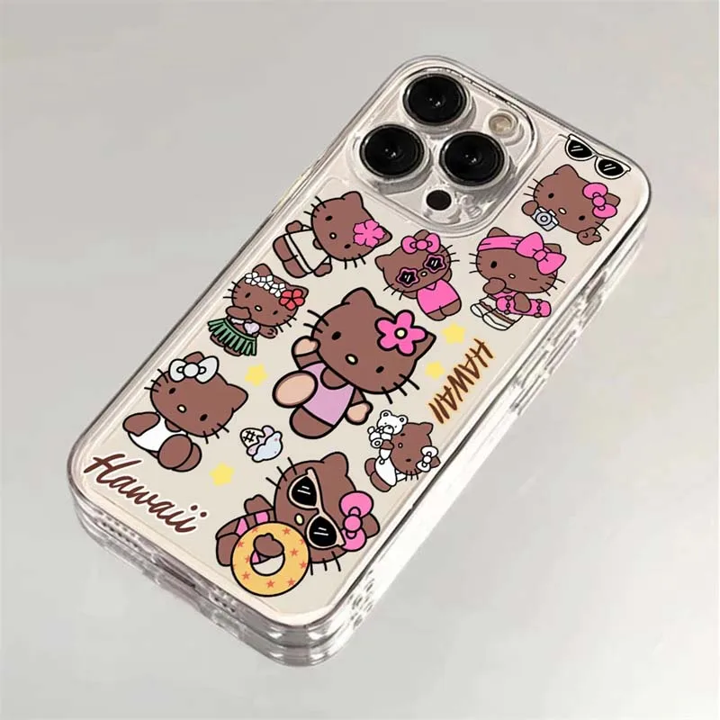 Kawaii Kitty Cartoon Cat Phone Case For IPhone 17 16 14 13 11 Pro Max 15 Plus 12 Mini 16E Air Cartoon Fashion Cover