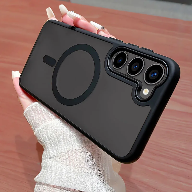 Sf8fd2dd7d2bd49628bcd5b93da29c5272.webp Luxury New Matte Translucent Business Phone Case for Samsung Galaxy S25 S24 Ultra S23 S22 Plus S20 S21 FE Magsafe Magnetic Cover