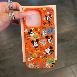Sf905bad8df0040c49e36a9e584fdeec6Z.webp Cartoon Graffiti Mic Mouse Fashion TPU Imitation Leather Phone Case For iPhone 16 Plus 15 14 13 12 11 Pro Max X XR Shock-absorbing