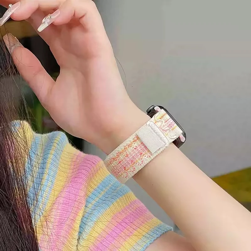 Nylon Sport Strap for Apple Watch Band 49mm for Loop Bracelet iWatch S10 9 8 7 6 5 4 3 se2 Ultra 2 46mm 45mm 44mm 41mm 42mm
