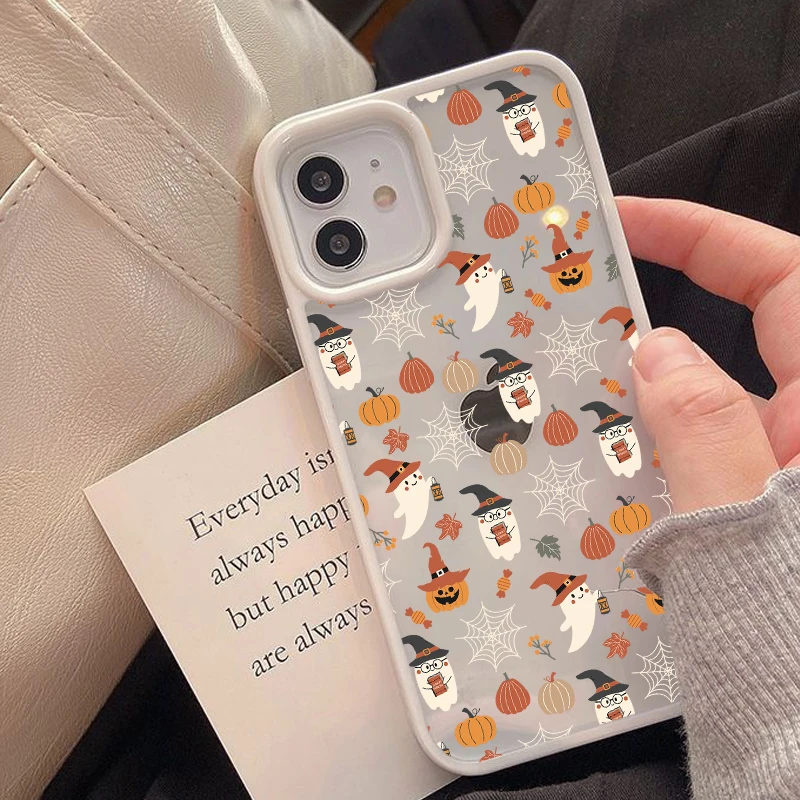 Sfa433506042546ab971859e5d6891cb7w.webp Cool Cartoon Halloween Ghost Spider Phone Case For iPhone 14 15 16 17 11 12Mini 13Pro Max XS XR 7 8Plus Lovely Clear Hard Cover