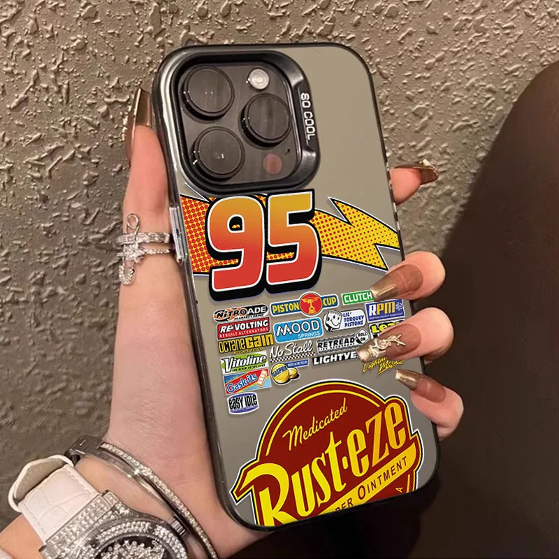 Sfa629e5309c3440b87e45893159476b91.webp Lightning McQueen 95 Cars Plating Case for iPhone 13 14 16 15 12 11 Pro Max XS X XR 8 7 Plus SE 2020 Shockproof Matte Hard Cover