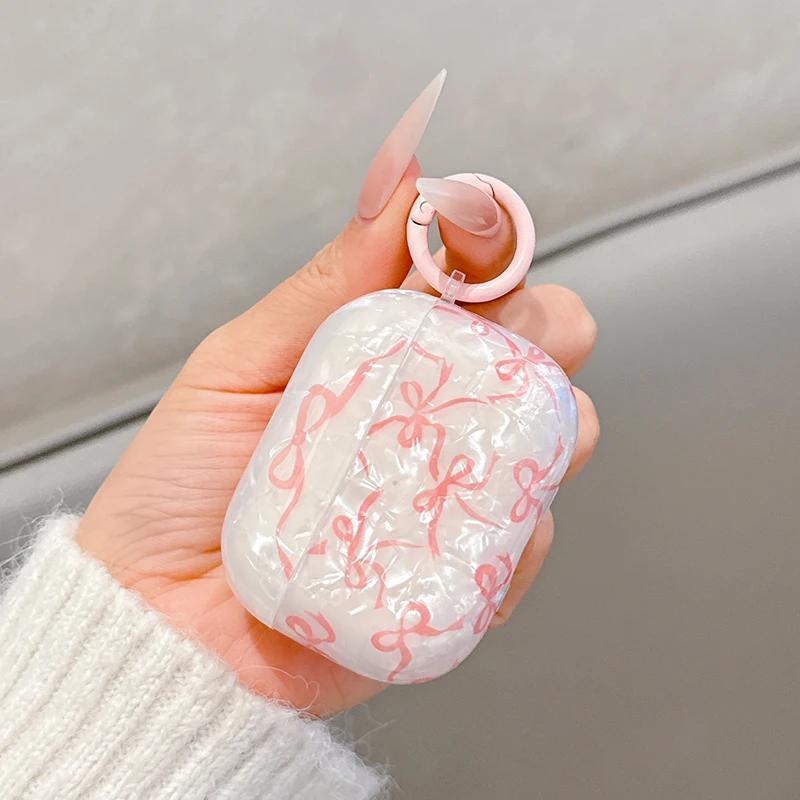 Sfb15ccc60763423c8c0f04fcc3fb43c9L.webp For Airpods 4 3 2 1 Case Cute Glitter Bow knot Shell pattern Crystal Soft Clear Earphone Cover For Airpods Pro 2 2nd Protective