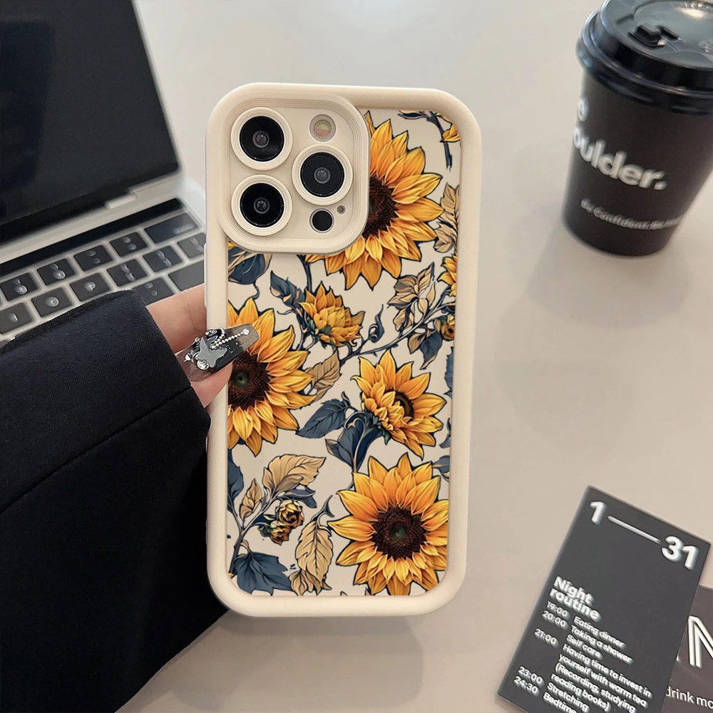 Case For iPhone 17 Cases iPhone 16 Pro Max Case Flower Printed Phone Case For iPhone 15 14 13 12 11 7 8 16 Plus 16E 17 Air Cover