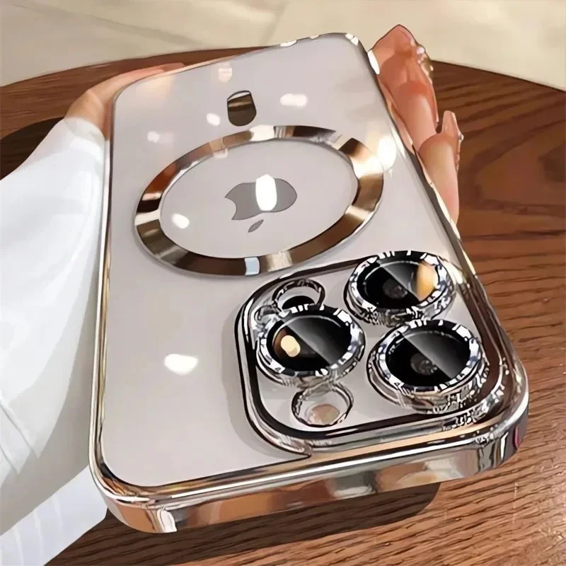 Sfc14f4996ace48deaf41963500225004L.webp Luxury Plating For Magsafe Magnetic Case For iPhone 17 16 15 14 13 12 11 Pro Max Plus Wireless Charge Cover With Lens Protector
