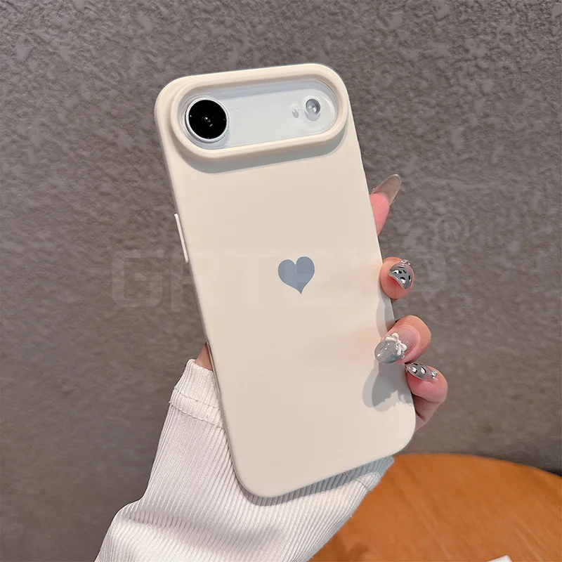 Sfdabbddd955b4ef586a21c96ed7b7816V.webp Matte Candy Color Love Heart Silicone TPU Soft Case For Iphone 17 Pro 17 Promax 17 Air Solid Color Frosted Shell 