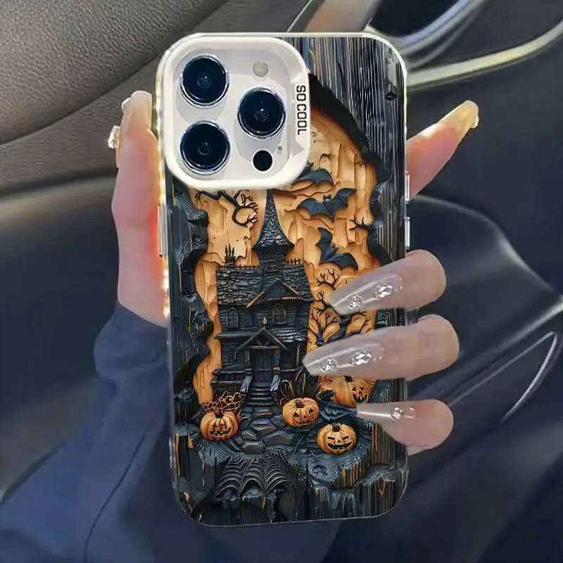 Sfde5ce49da3d408f94732a815492c4c4X.webp Pumpkin Castle phone case suitable For iPhone 17 Air 16 15 14 13 12 11 Pro Max Halloween anti drop protection phone case