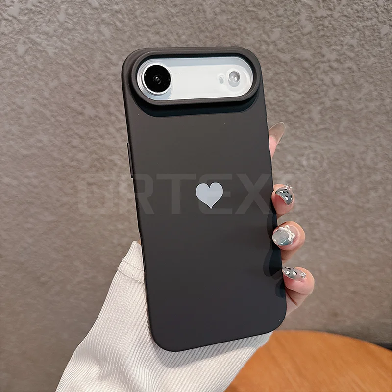 Sff8841bcd2be49489c99f2a36d7404773.webp Matte Candy Color Love Heart Silicone TPU Soft Case For Iphone 17 Pro 17 Promax 17 Air Solid Color Frosted Shell 