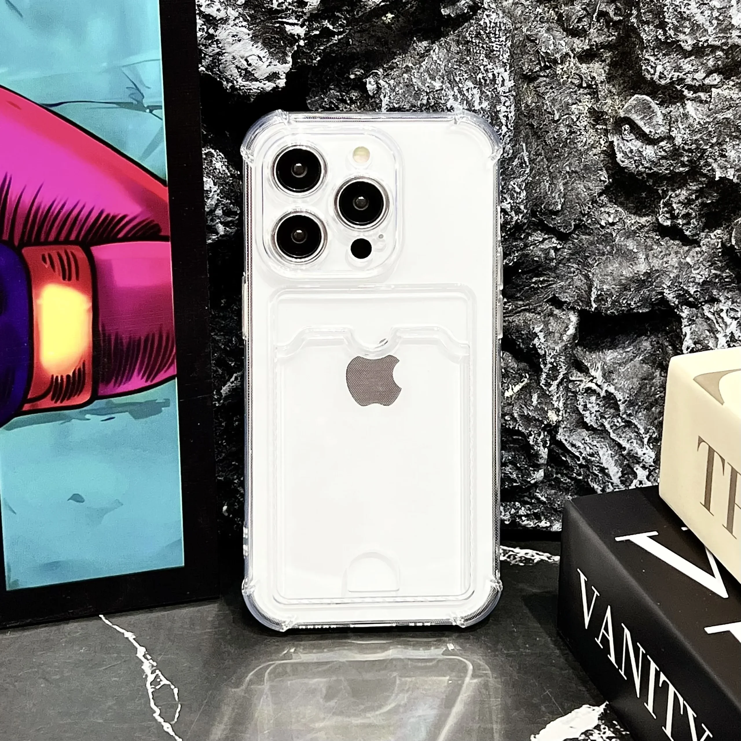 Sffb88bd11d2847ec854d4536c9835337f.webp Transparent Card Holder Bag Case For iPhone 17 16 15 14 Plus 13 12 11 Pro Max Slot Wallet Back Cover For iPhone Shockproof Case
