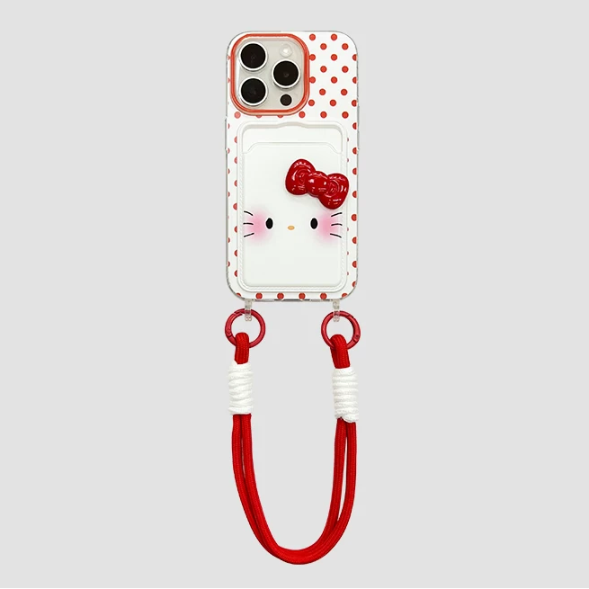 0ea3232a98d323012961ee71b700bd87.png Cute red polka dot cat card holder phone case