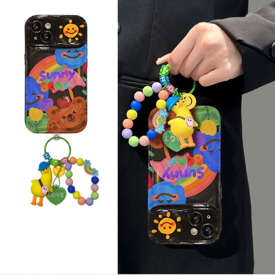20251020140055_2646_157.jpg Graffiti Bear Rainbow Duck Flip Phone Case