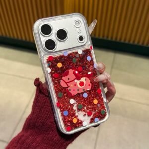 20260106214415_12158_157.jpg Colorful polka dot quicksand pony phone case