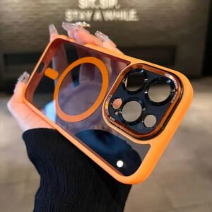 Candy Color Thickened Lens Protection Clear Magnetic Phone Case for iPhone