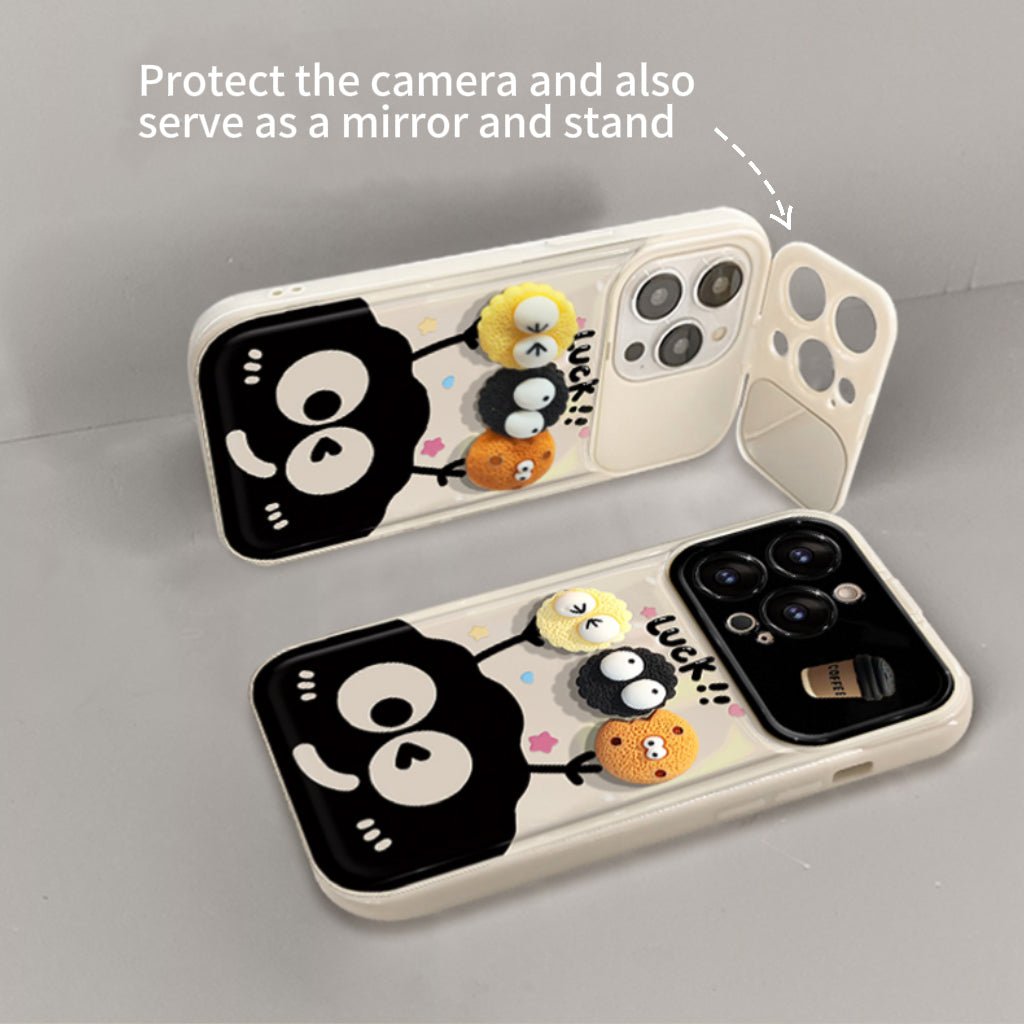 355553745EB1D7BA5500883090FA167D.jpg Briquettes and Coffee Flip Phone Case with Mirror and Stand