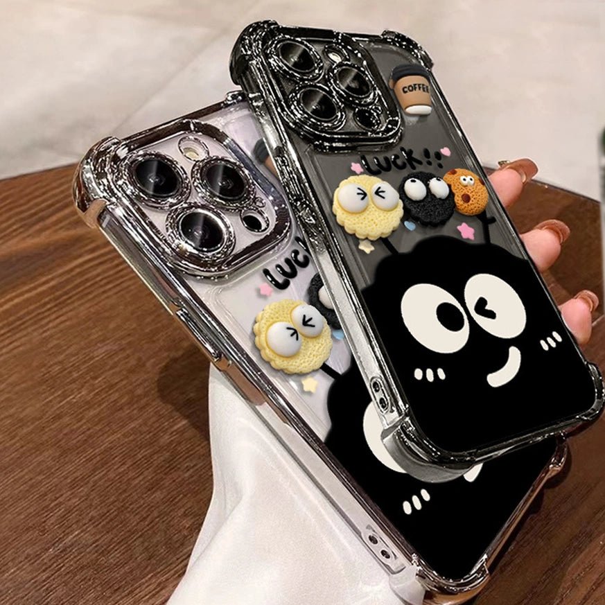 3D Cartoons Seimi Clear Phone Case for iPhone All 17 16 15 14 13 12 11 X 7 8 Series Models Thickened Corner Design