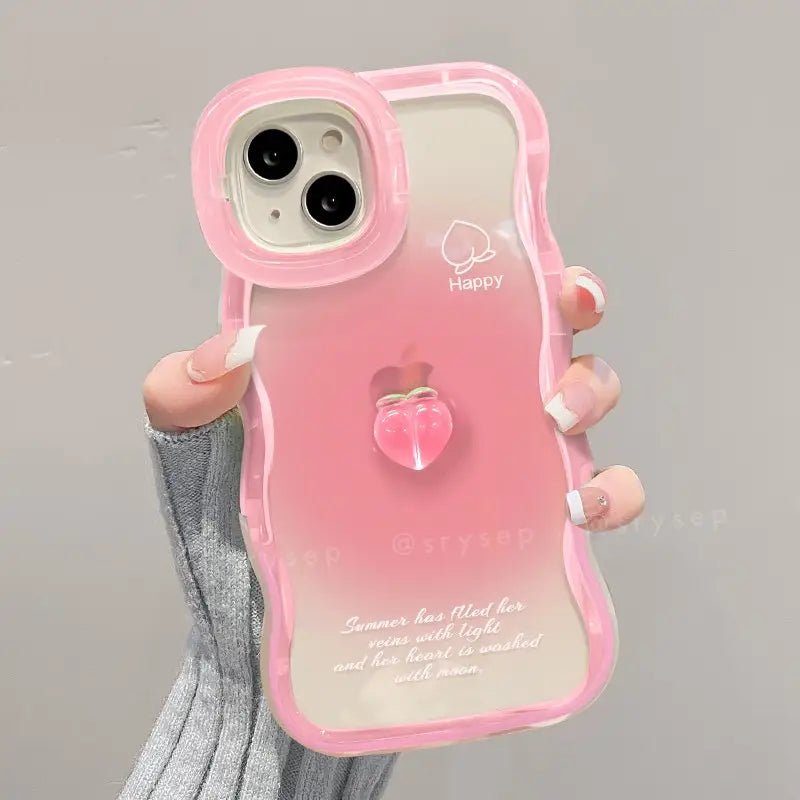 3D Peach Pink Phone Case For iPhone Back Cover