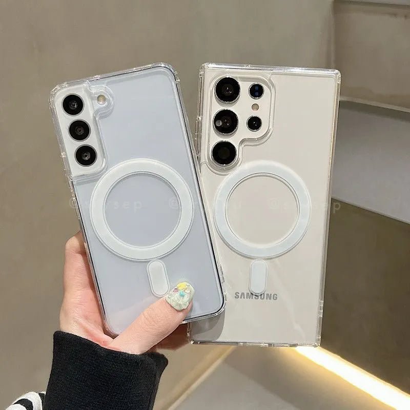 Square Clear Magnetic Phone Case For Samsung
