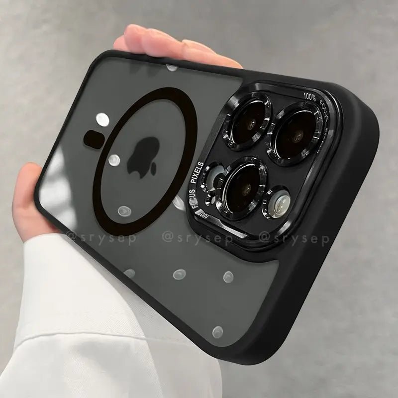 Candy Color Thickened Lens Protection Clear Magnetic Phone Case for iPhone