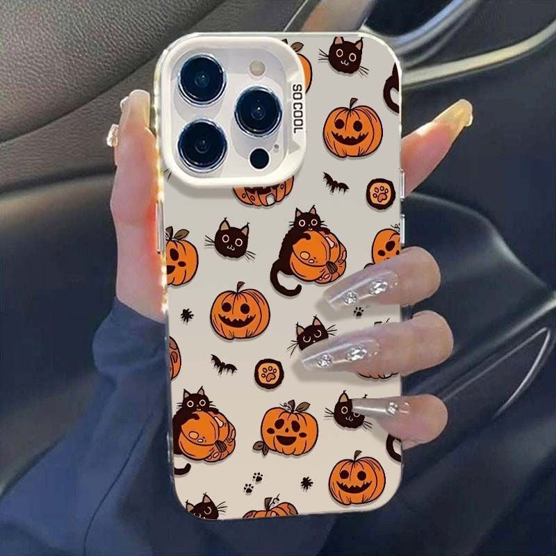 4494C4DC4A88536B140A9DF3DE39EBCF.jpg Halloween Cat Pumpkin Phone Case