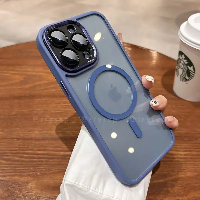 Candy Color Thickened Lens Protection Clear Magnetic Phone Case for iPhone