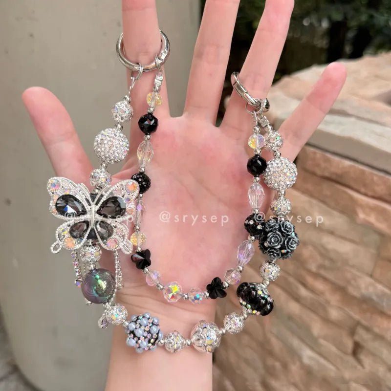 4_dce18f4b-e18a-4ab7-a398-83fa8c129997.jpg Handmade Diamonds Butterfly Crystal Beads Charm for All Phone Case Pad Case Bumper, DIY Keychian Bag Chain