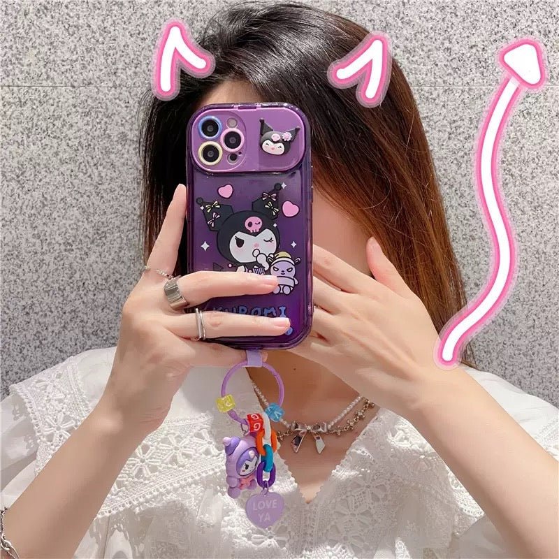 52E800F8DB0091346A9DEE42CD0B1C56.jpg 3D Sanrio flip mirror stand phone case