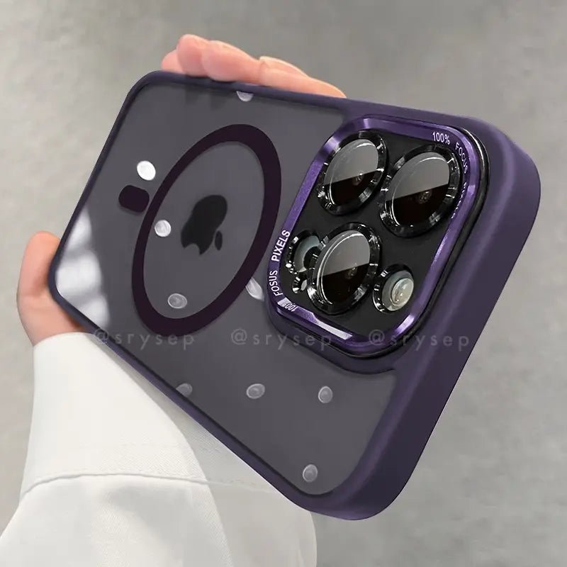 Candy Color Thickened Lens Protection Clear Magnetic Phone Case for iPhone