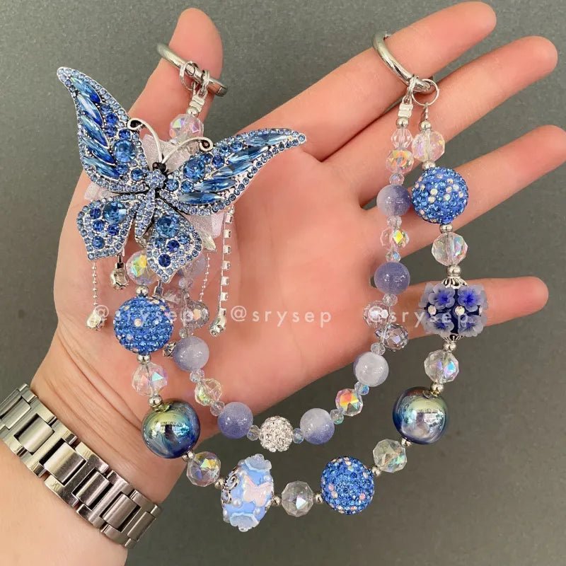 5_26721923-4727-48a2-bb21-e227ff157853.jpg Handmade Diamonds Butterfly Crystal Beads Charm for All Phone Case Pad Case Bumper, DIY Keychian Bag Chain