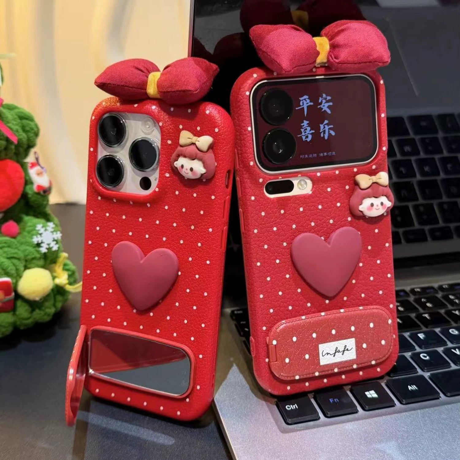 78AB86A50EFEE70CB8F2D21EFE9B8A09.png Heart-shaped butterfly and strawberry girl phone case