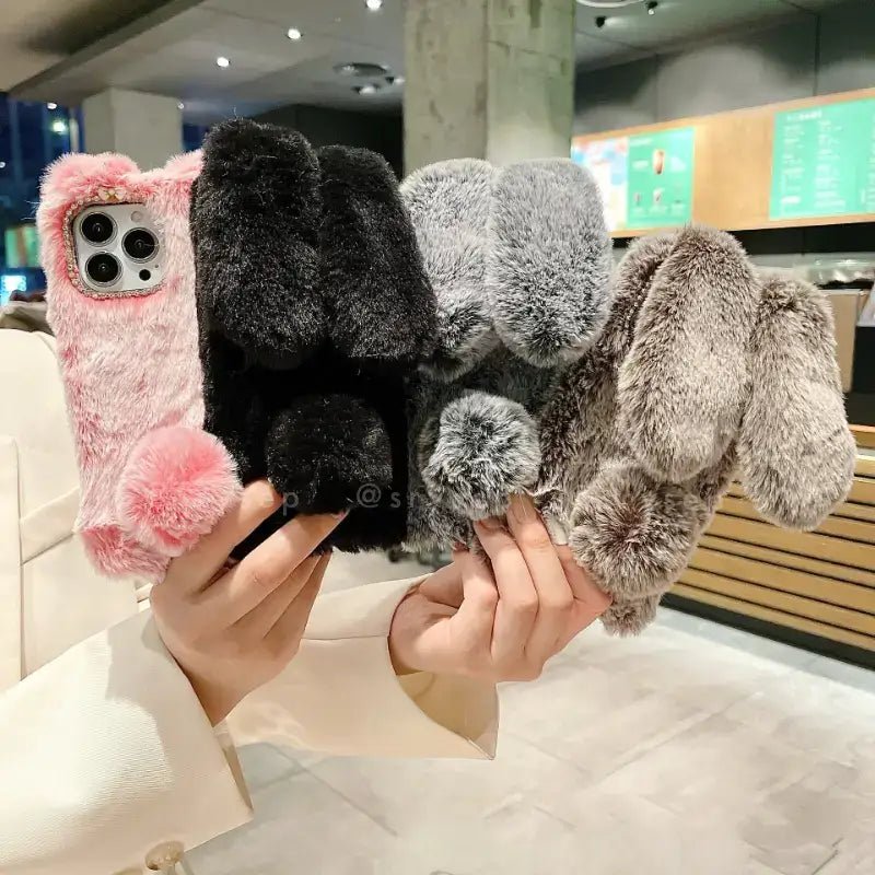 7_58db4d66-15d8-4d7e-a832-1977ee745ec6.jpg Cute Rabbit Velvet Plush Phone Case for iPhone