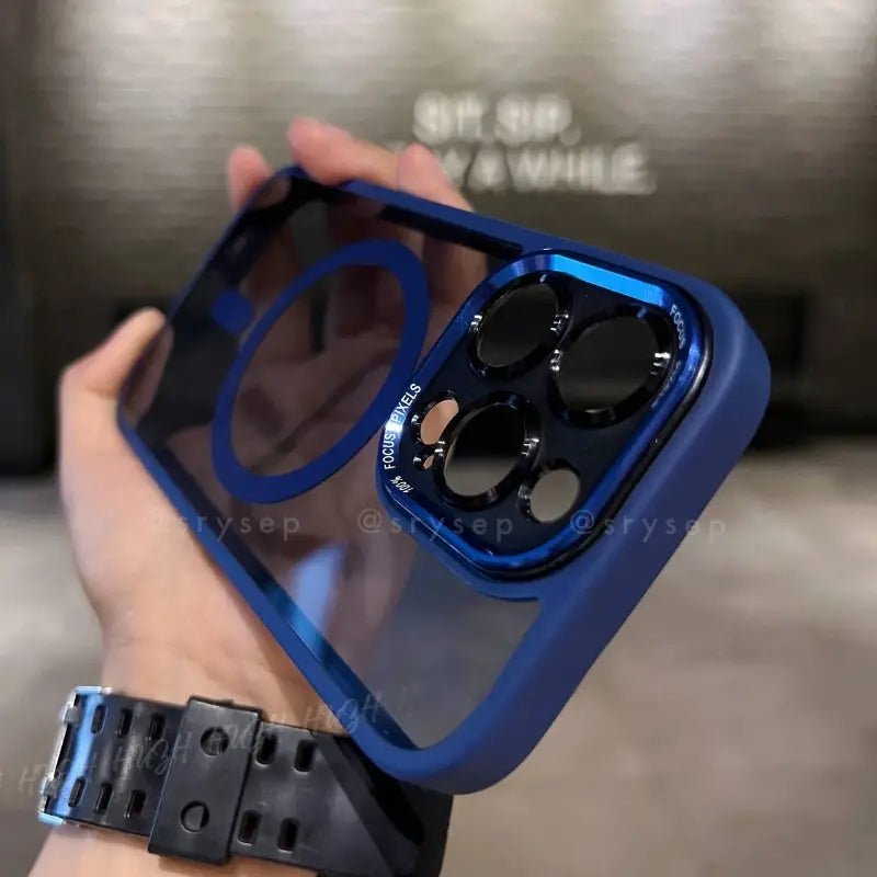 Candy Color Thickened Lens Protection Clear Magnetic Phone Case for iPhone