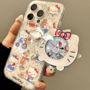 BA0DF55E41D302FB8A7E2EA98F99CFDB.jpg Cartoon Bear Clock Cute Kitty Cat Magnetic Holder Phone Case