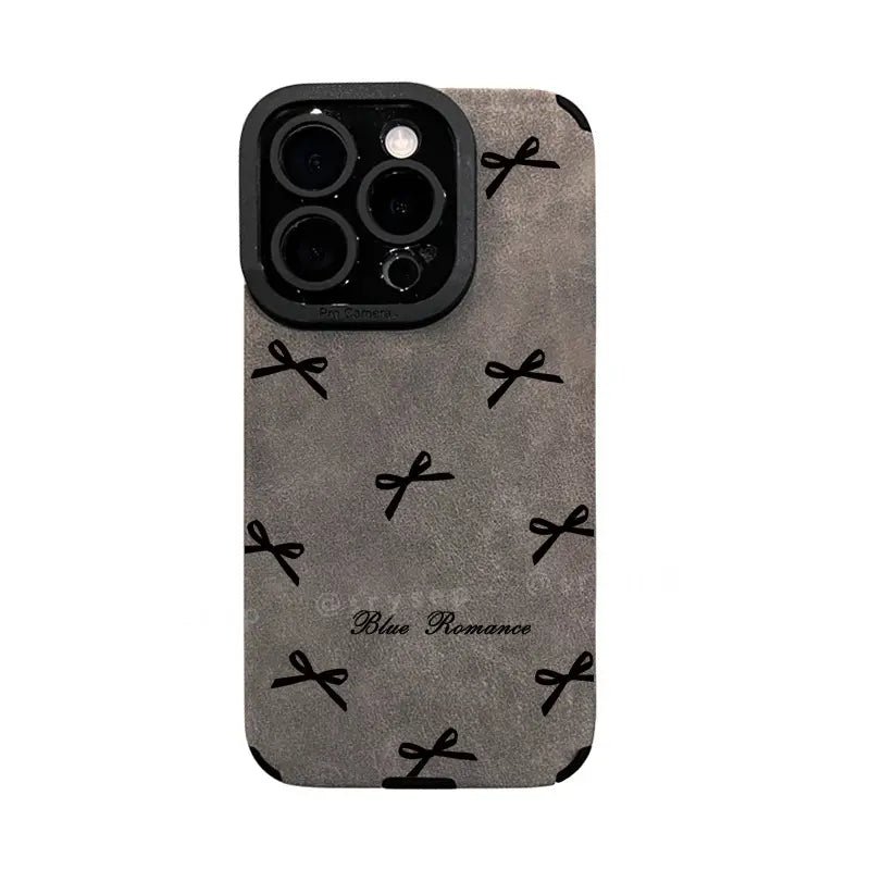 BowPhoneCaseforiPhoneSuedeBackCover00006.jpg Bow Phone Case for iPhone With Heart Bead Charm Suede Back Cover