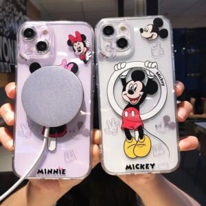 Cartoon Mouse Mick Magnetic Clear Phone Case for iPhone